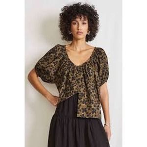 Apiece Apart La Lidia Top in Resist Floral Olive M